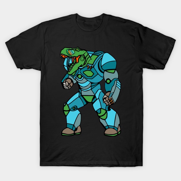 T-Rex Dinosaur Robot T-Shirt by sufian